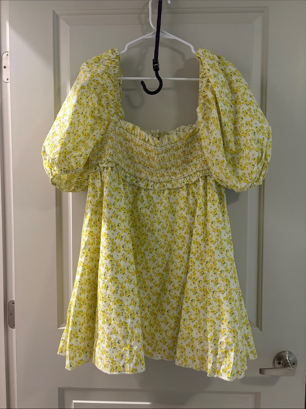 For Love & Lemons Yellow Floral Mini Dress
